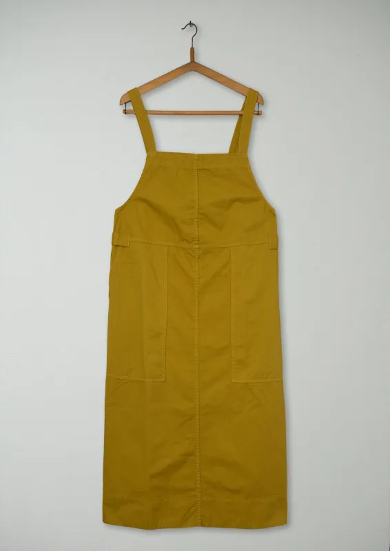 Reworn Twill Pinafore Dress Size 16 (1042) | Brass sold by TOAST