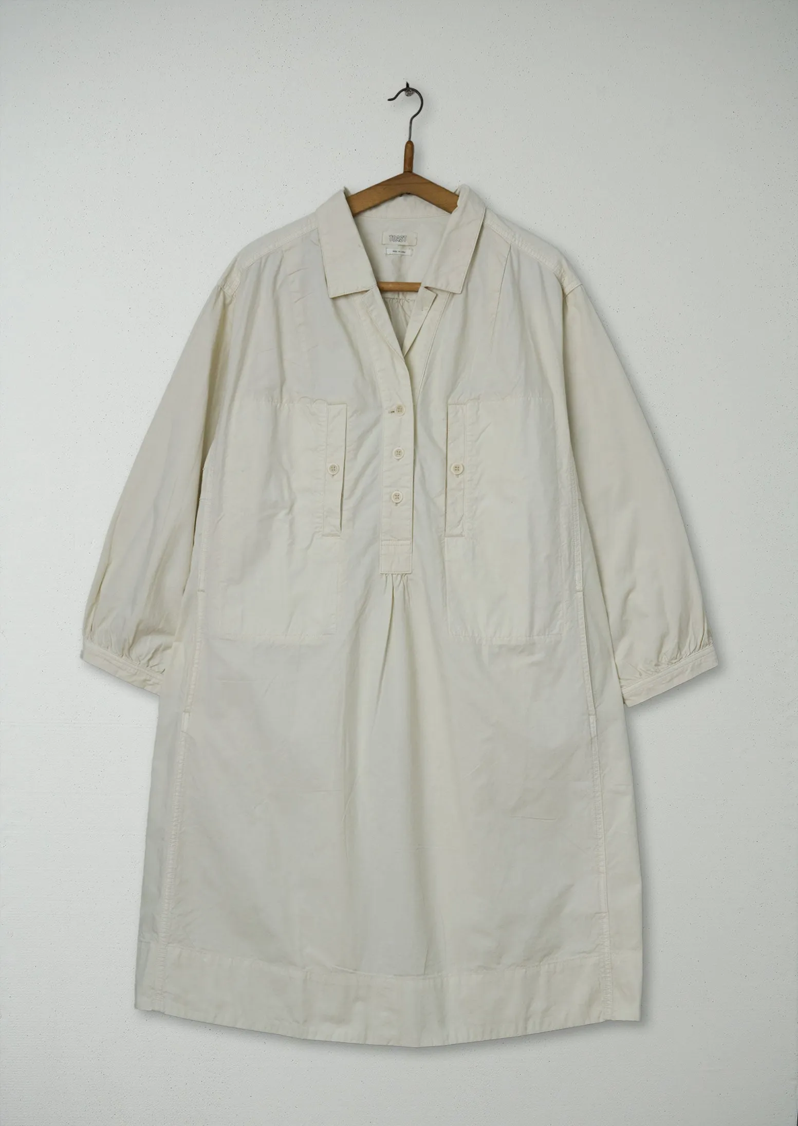 Reworn Cotton Linen Smock Dress Size L (1044) | Putty sold by TOAST