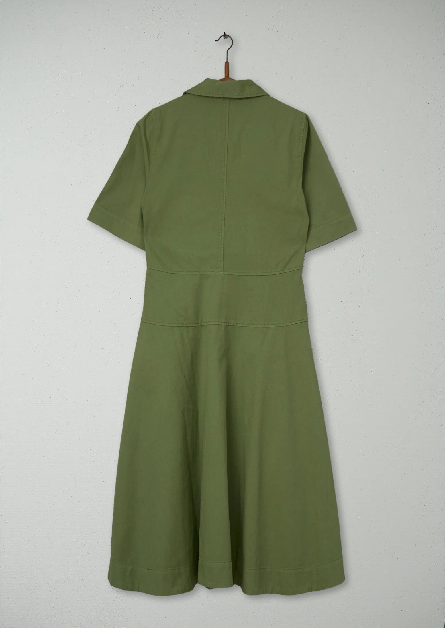 Reworn Cotton Linen Shirt Dress Size 8 (1049) | Dark Woodbine sold by TOAST product image thumbnail 2