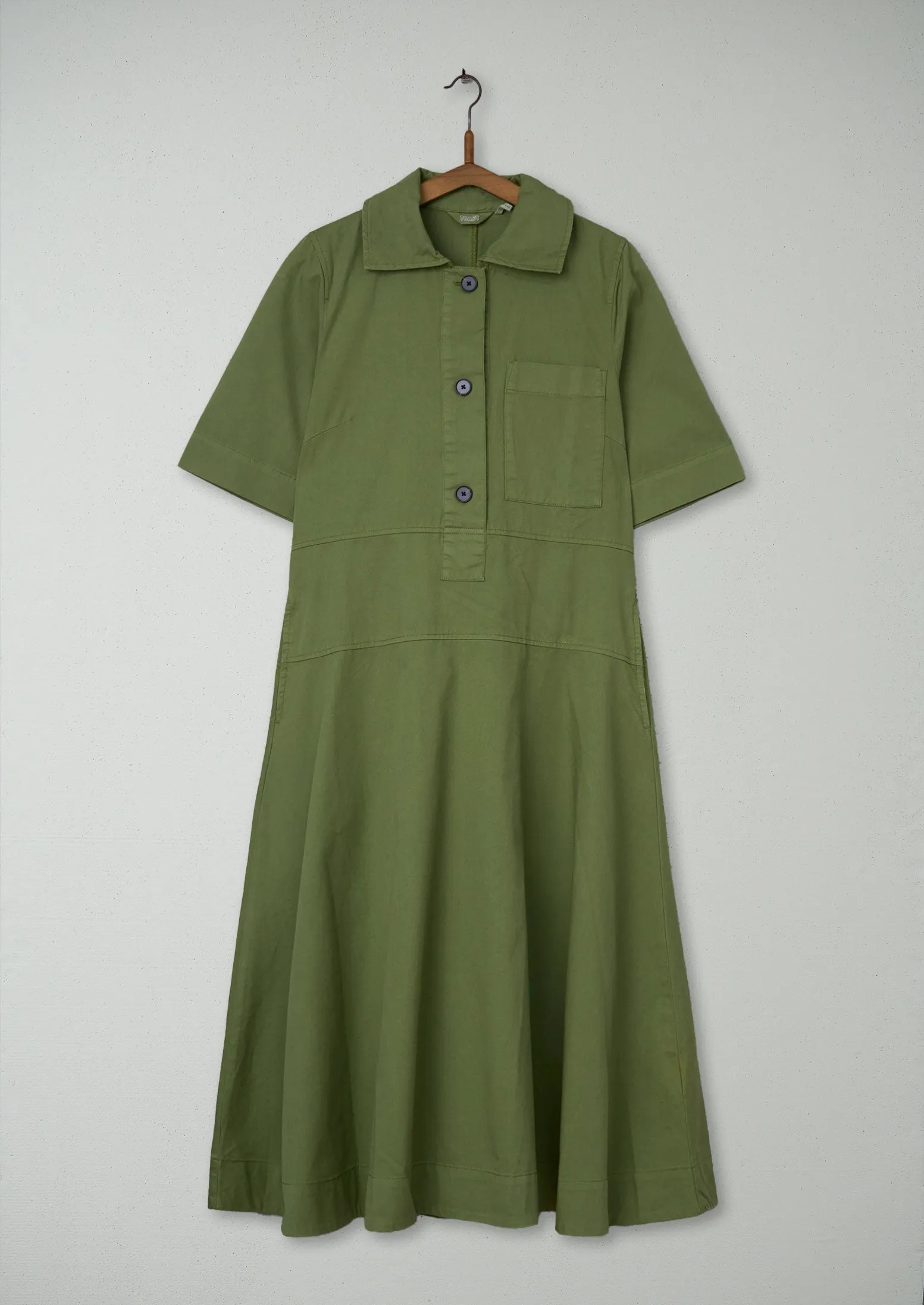 Reworn Cotton Linen Shirt Dress Size 8 (1049) | Dark Woodbine sold by TOAST