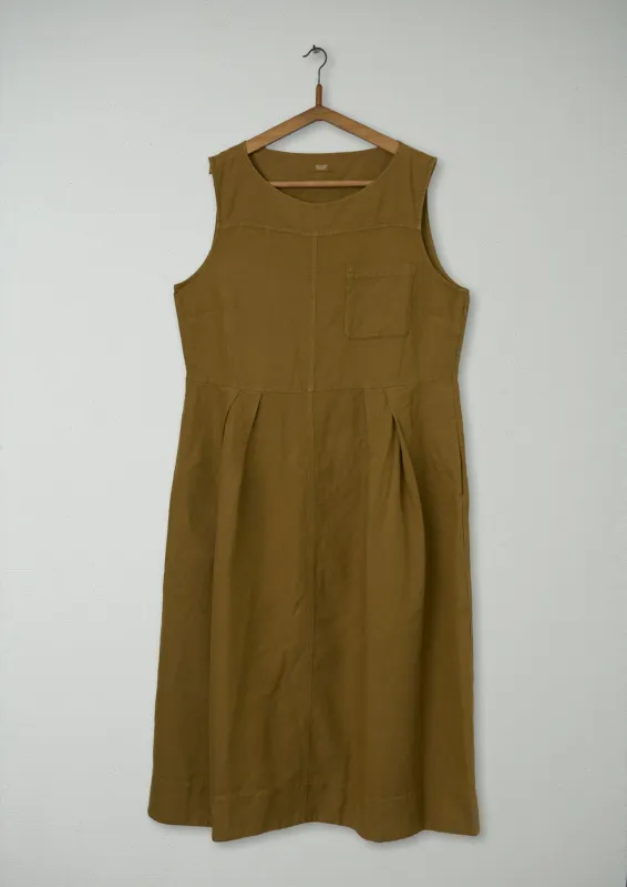 Reworn Linen Cotton Sleeveless Dress Size 18 (1051) | Walnut sold by TOAST