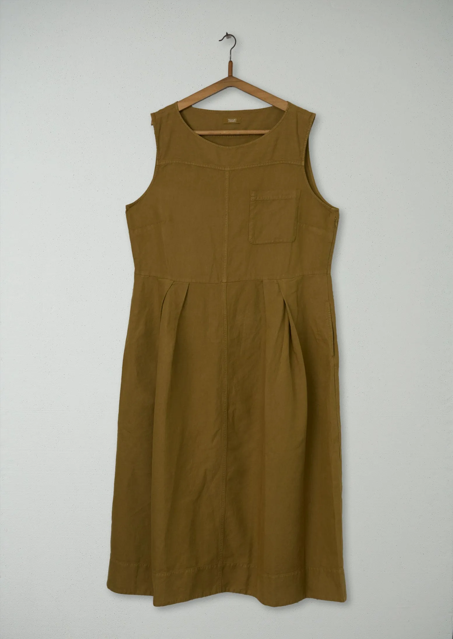 Reworn Linen Cotton Sleeveless Dress Size 18 (1051) | Walnut sold by TOAST