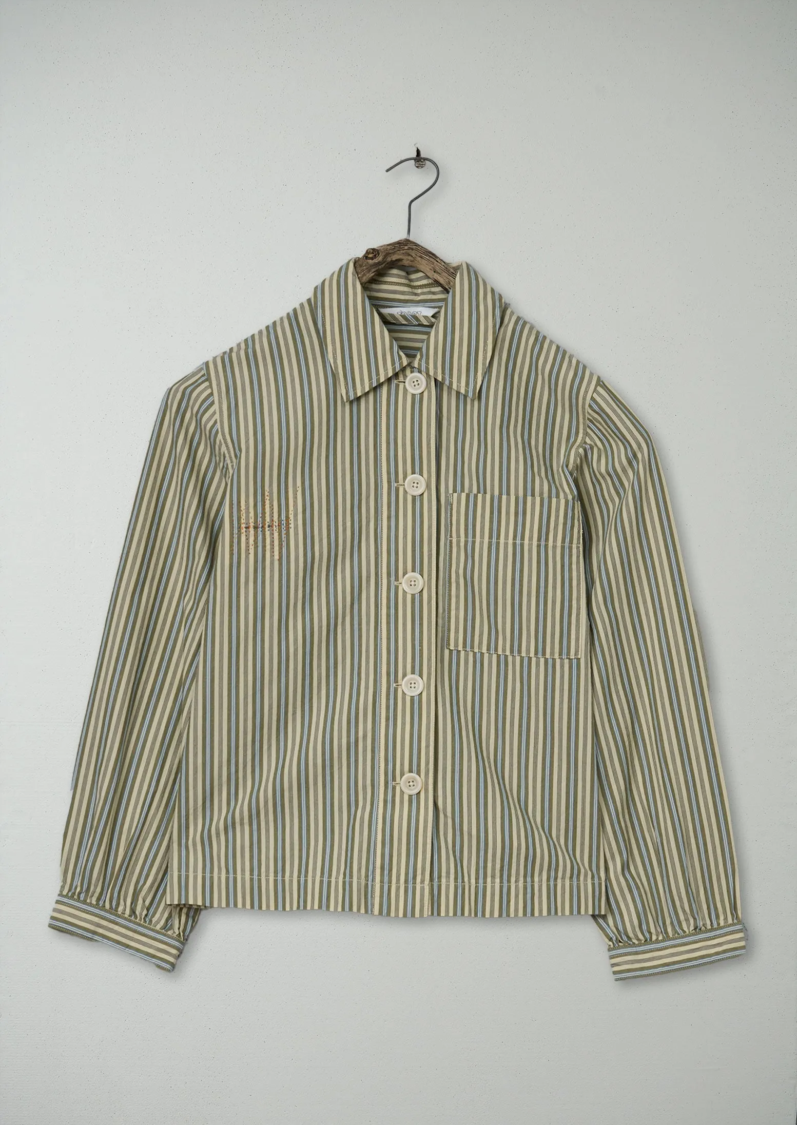 Renewed Baya Raft Stripe Patch Pocket Cotton Shirt Size XS (61) | Multi sold by TOAST