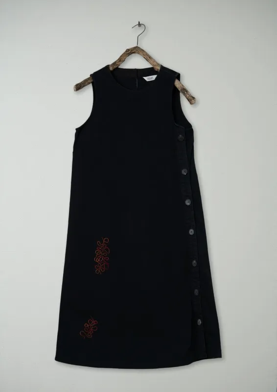 Renewed Black Denim Side Placket Dress Size 6 (110) | Black sold by TOAST