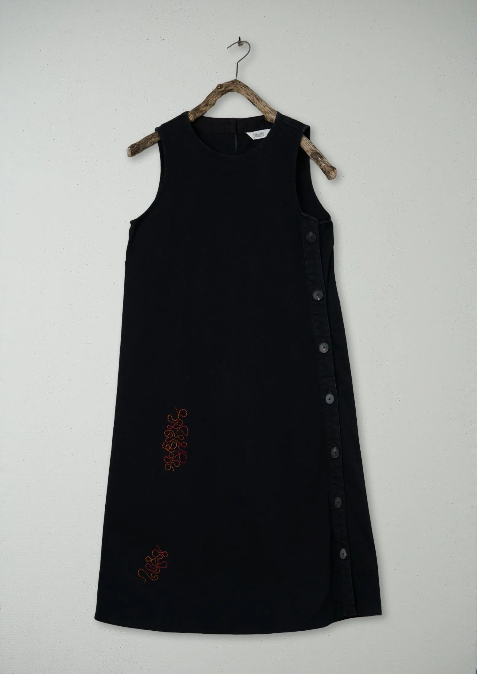 Renewed Black Denim Side Placket Dress Size 6 (110) | Black sold by TOAST