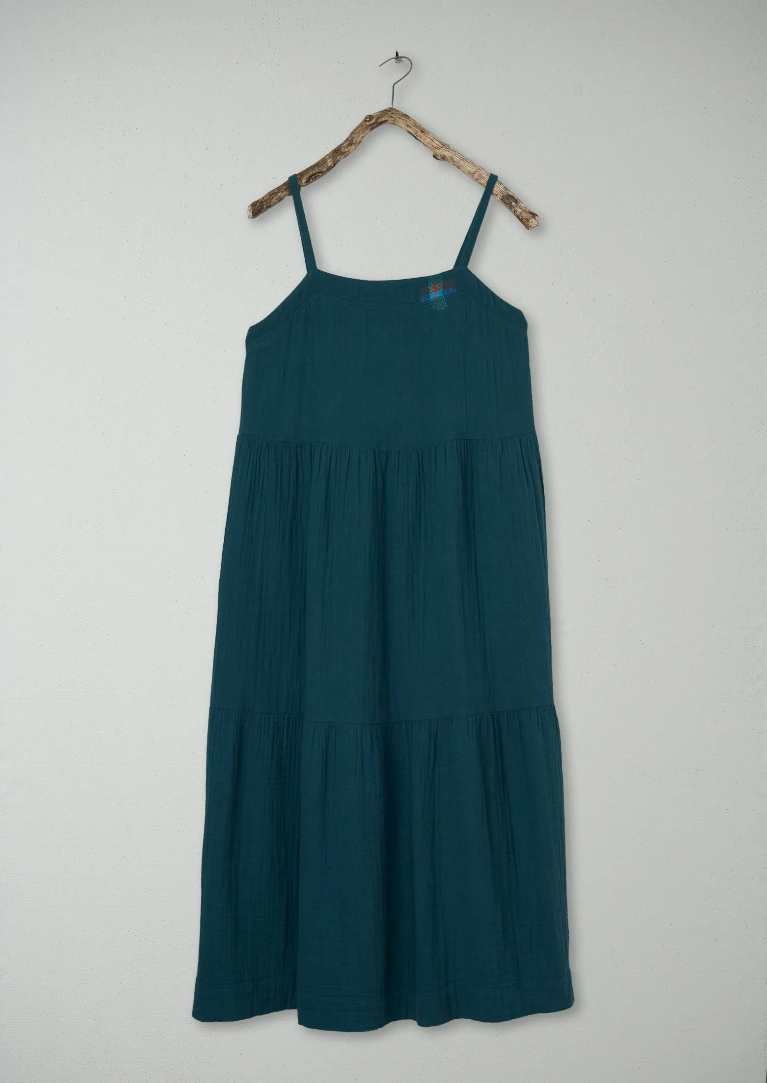 Renewed Tiered Crinkle Cotton Gauze Dress Size M (108) | Puck sold by TOAST