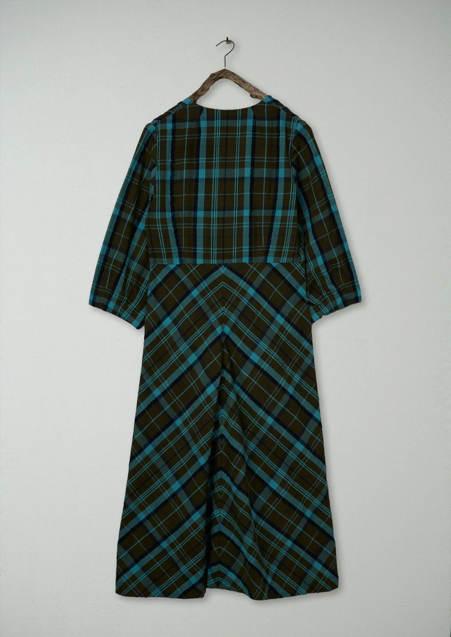 Renewed Astrid Check Seersucker Dress Size 16 (112) | Oil/Sea Green sold by TOAST product image thumbnail 2