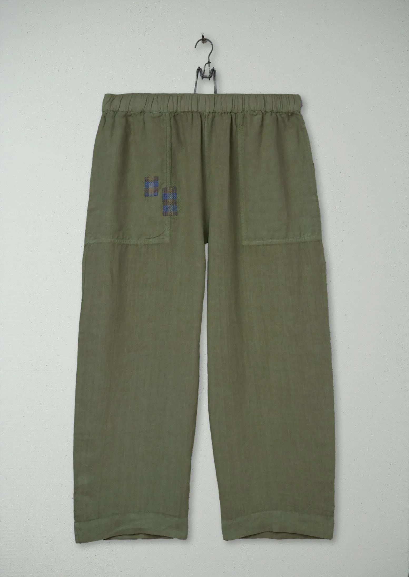 Renewed Garment Dyed Linen Barrel Leg Trousers Size XL (54) | Salvia sold by TOAST