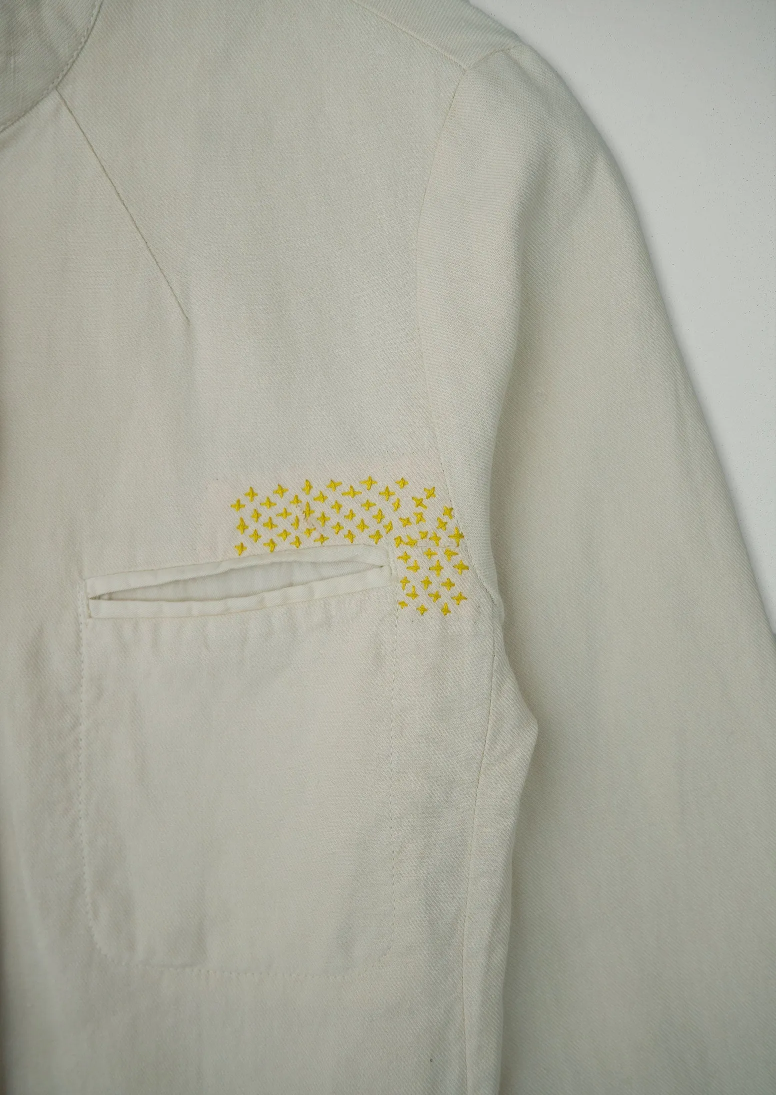 Renewed Garment Dyed Cotton Linen Neat Jacket Size 6 (09) | Parchment sold by TOAST product image thumbnail 3