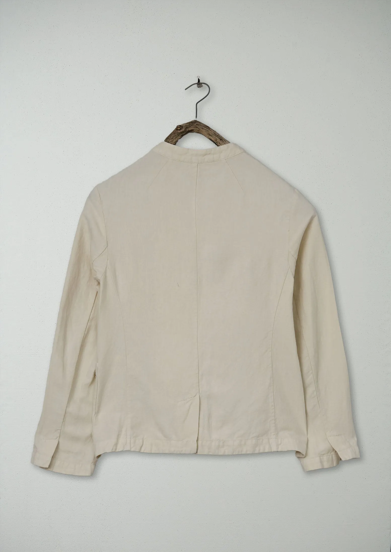 Renewed Garment Dyed Cotton Linen Neat Jacket Size 6 (09) | Parchment sold by TOAST product image thumbnail 2