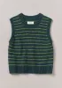 Stripe Donegal Merino Knitted Tank | Kingfisher/Apple sold by TOAST