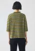 Stripe Wool Cashmere Half Sleeve Sweater | Green Multi sold by TOAST