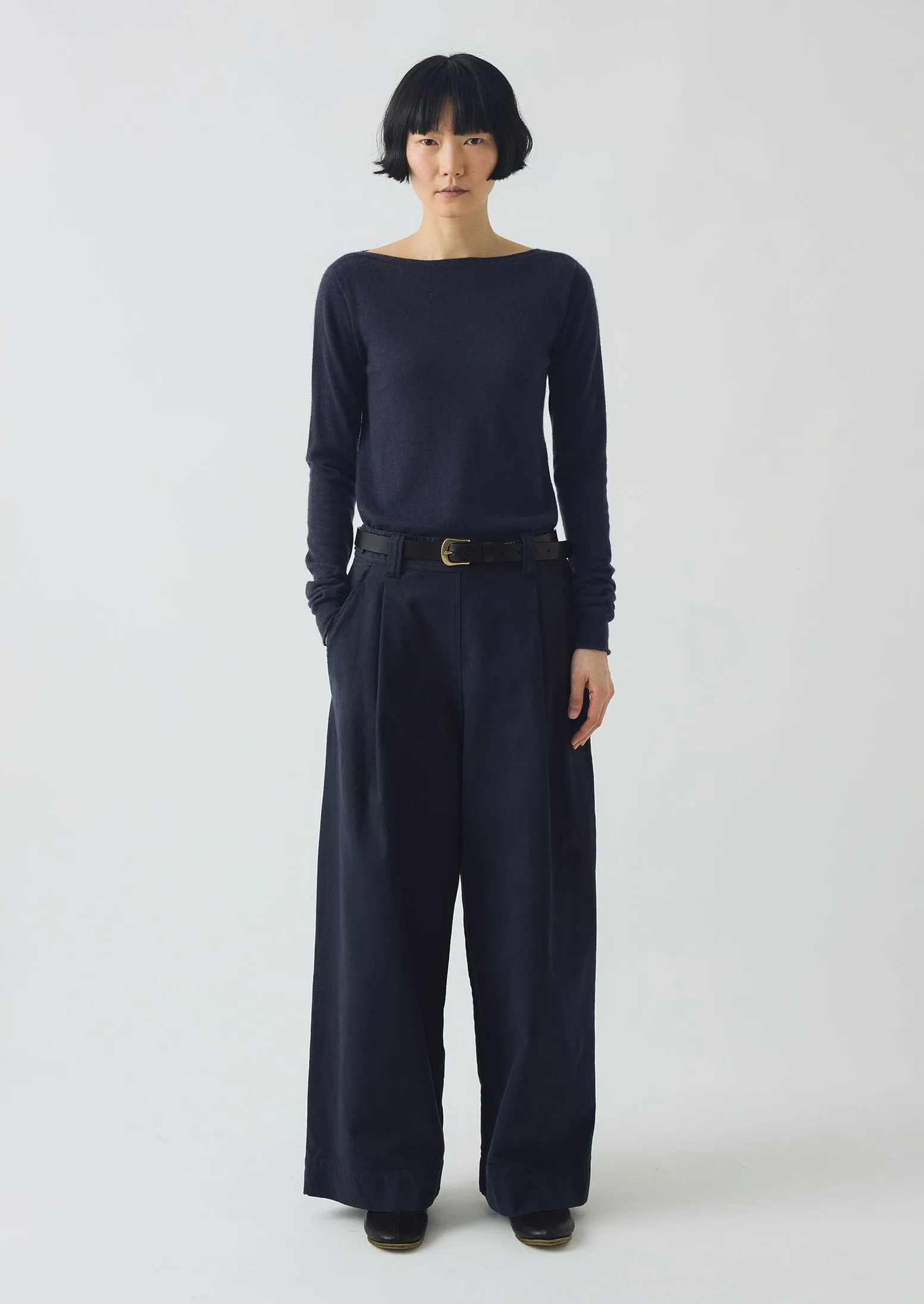 Fine Wool Cashmere Sweater | Dark Navy sold by TOAST product image thumbnail 3