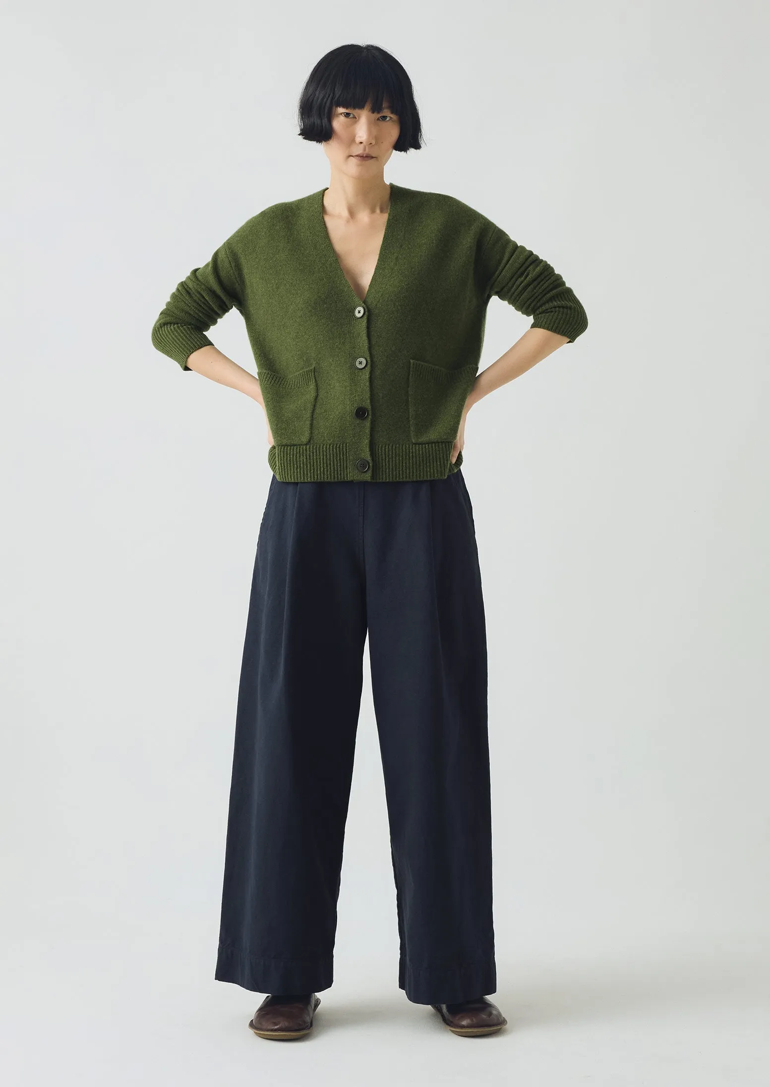 Ffion Wool Cashmere Boxy Cardigan | Lawn Green sold by TOAST product image thumbnail 3