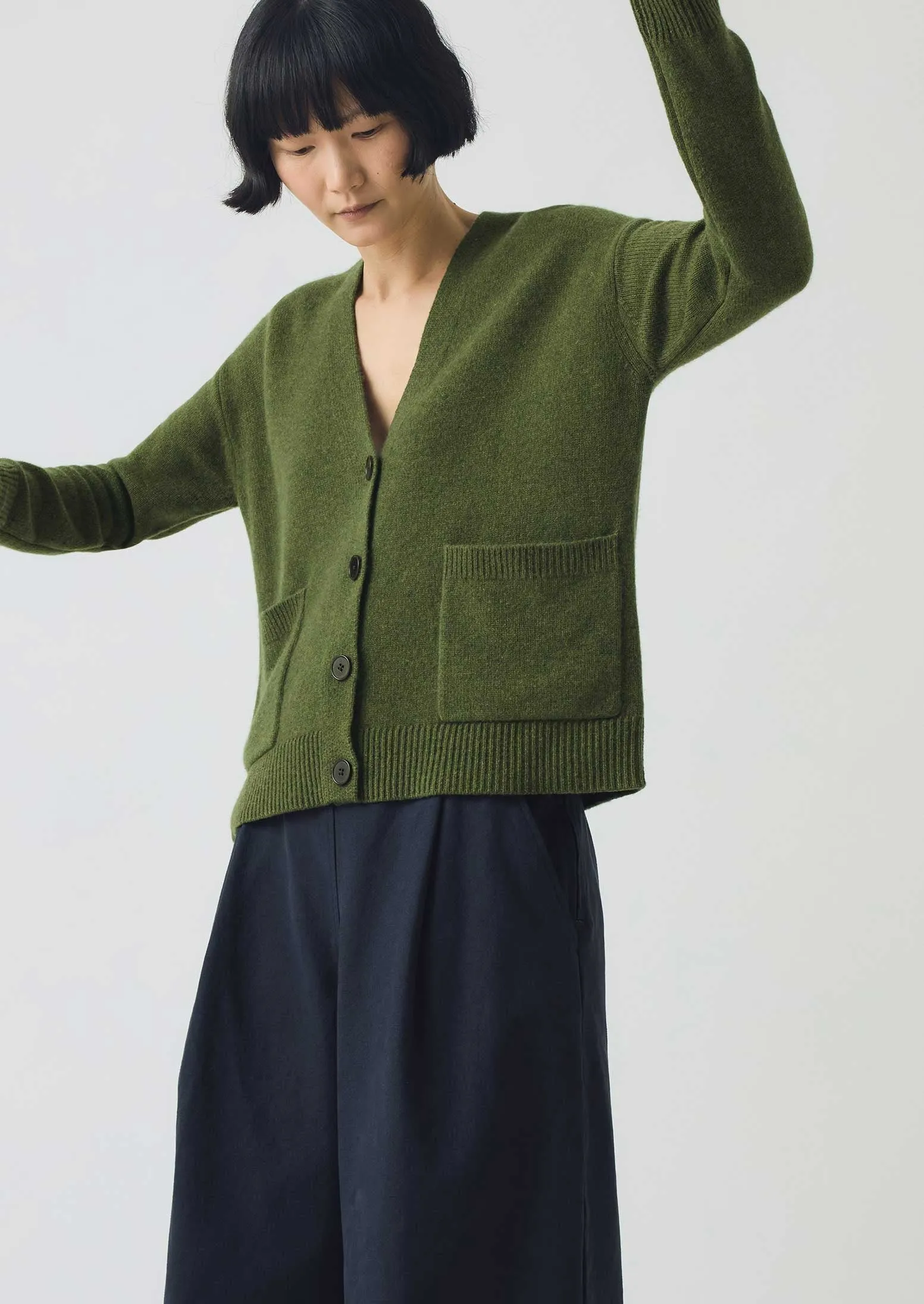 Ffion Wool Cashmere Boxy Cardigan | Lawn Green sold by TOAST product image thumbnail 2