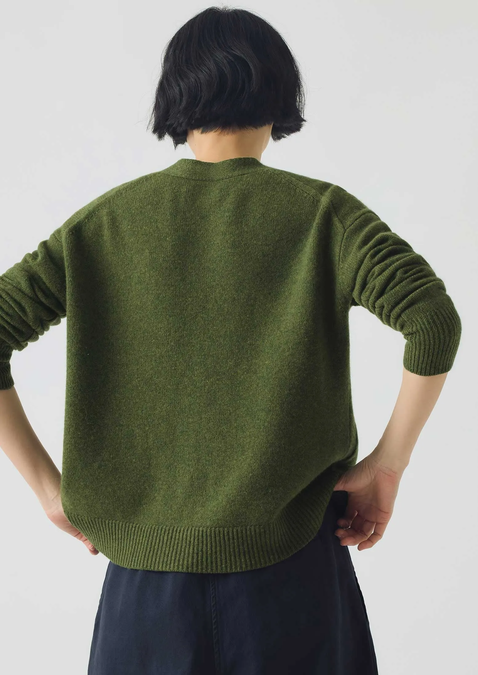 Ffion Wool Cashmere Boxy Cardigan | Lawn Green sold by TOAST product image thumbnail 4