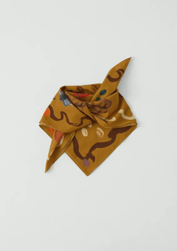 Archivist Floral Print Cotton Bandana | Cinnamon sold by TOAST