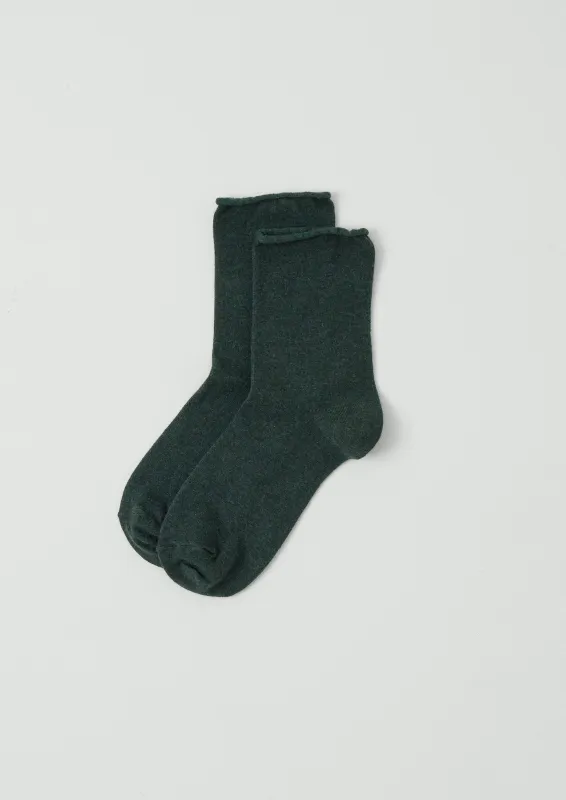Fine Cotton Cashmere Socks | Deep Forest sold by TOAST
