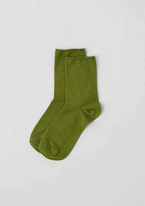 Fine Cotton Cashmere Socks | Apple sold by TOAST