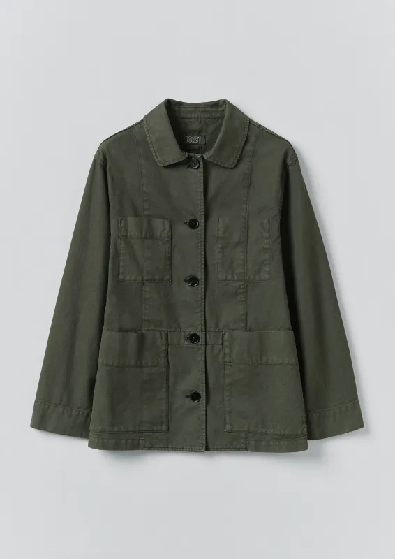 Cotton Canvas Workwear Jacket | Dark Olive sold by TOAST