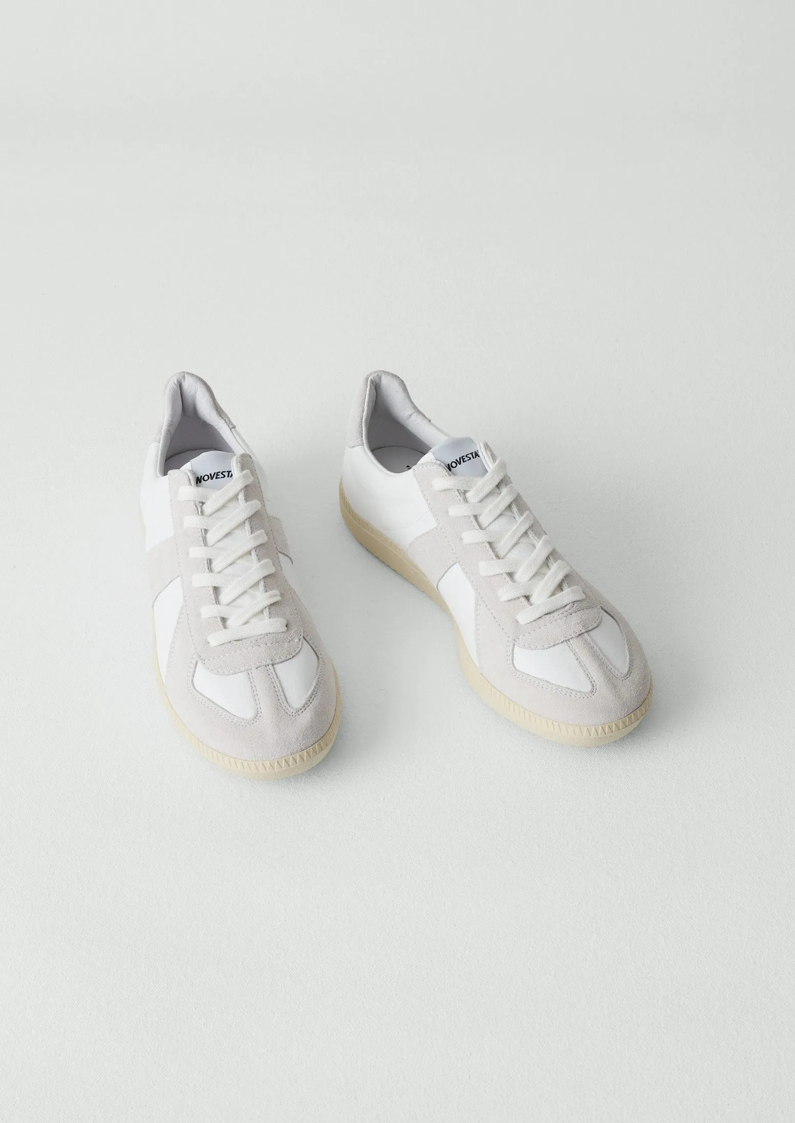 Novesta Gat Leather Trainers | Ecru sold by TOAST