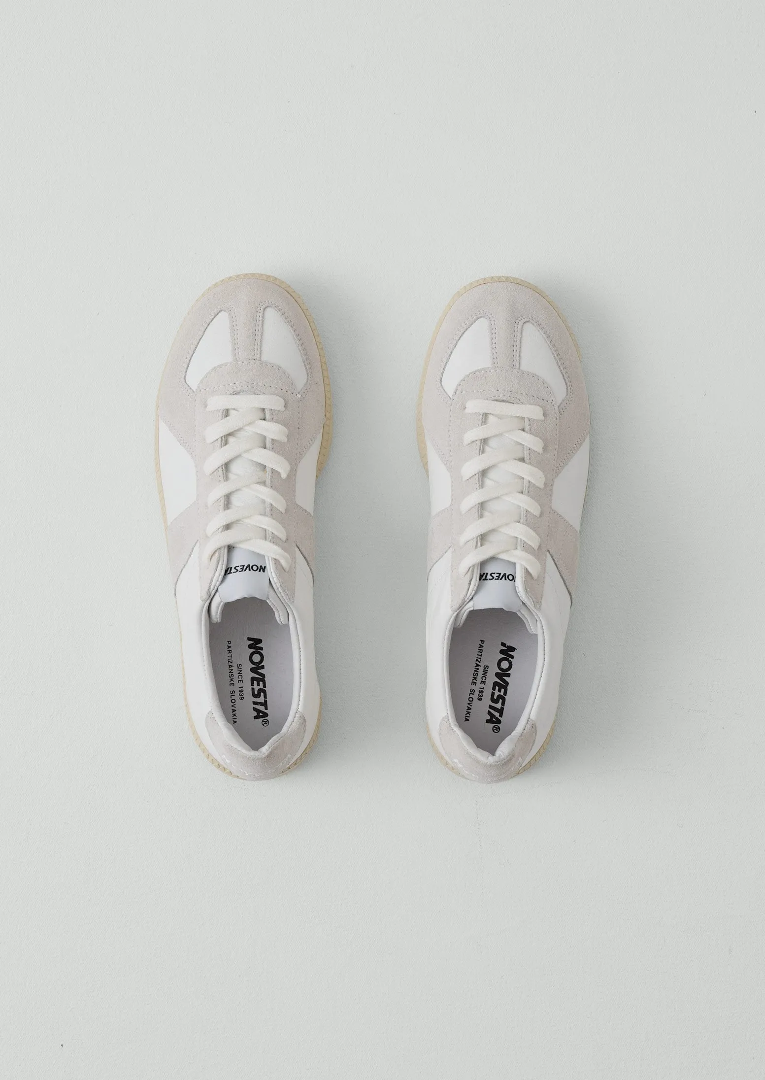 Novesta Gat Leather Trainers | Ecru sold by TOAST product image thumbnail 3