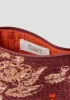 Remnant Fabric Kantha Pouch | Burgundy/Poppy sold by TOAST