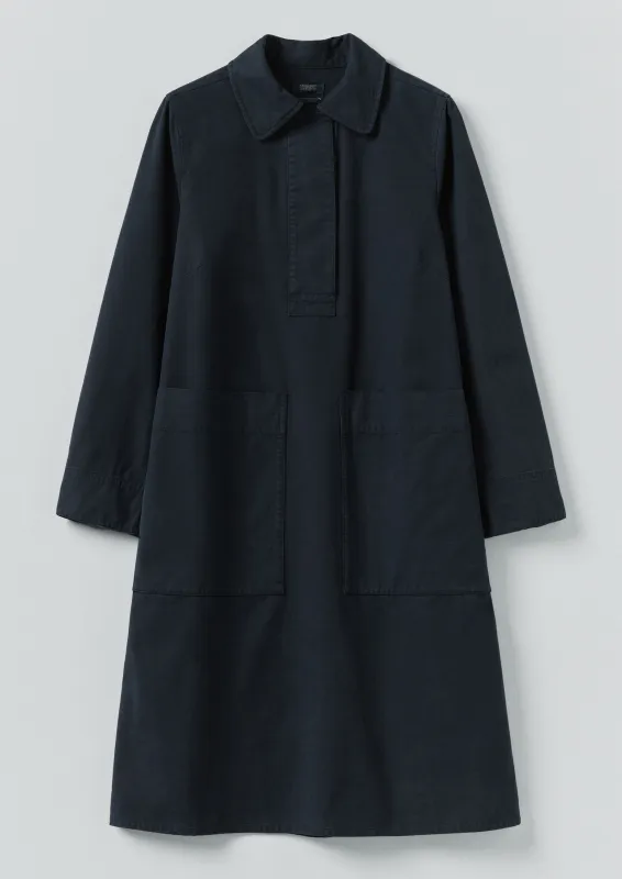 Cotton Workwear Tunic Dress | Slate Blue sold by TOAST
