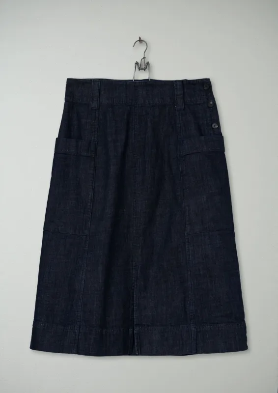 Reworn Side Button Skirt Size 14 (179) | Indigo sold by TOAST