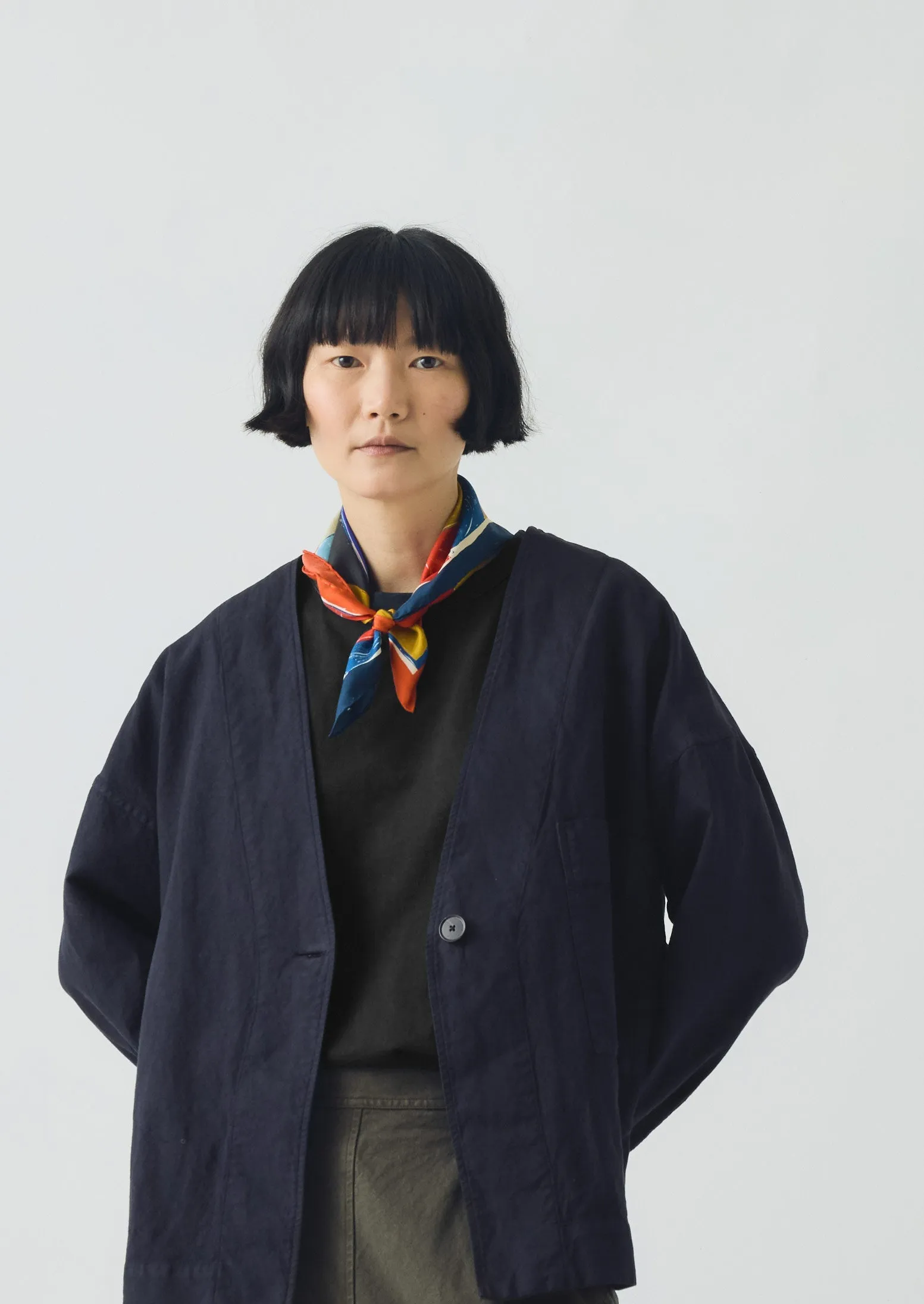 Paintbox Print Silk Bandana | Cardinal Red sold by TOAST product image thumbnail 2