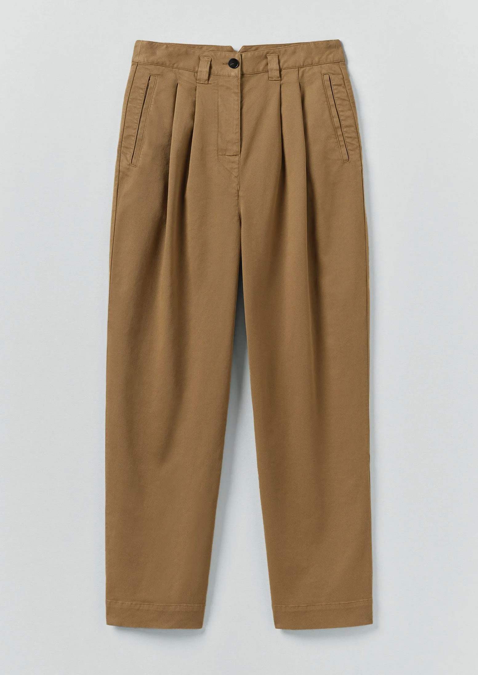 Cotton Pleat Front Trousers | Warm Sand sold by TOAST