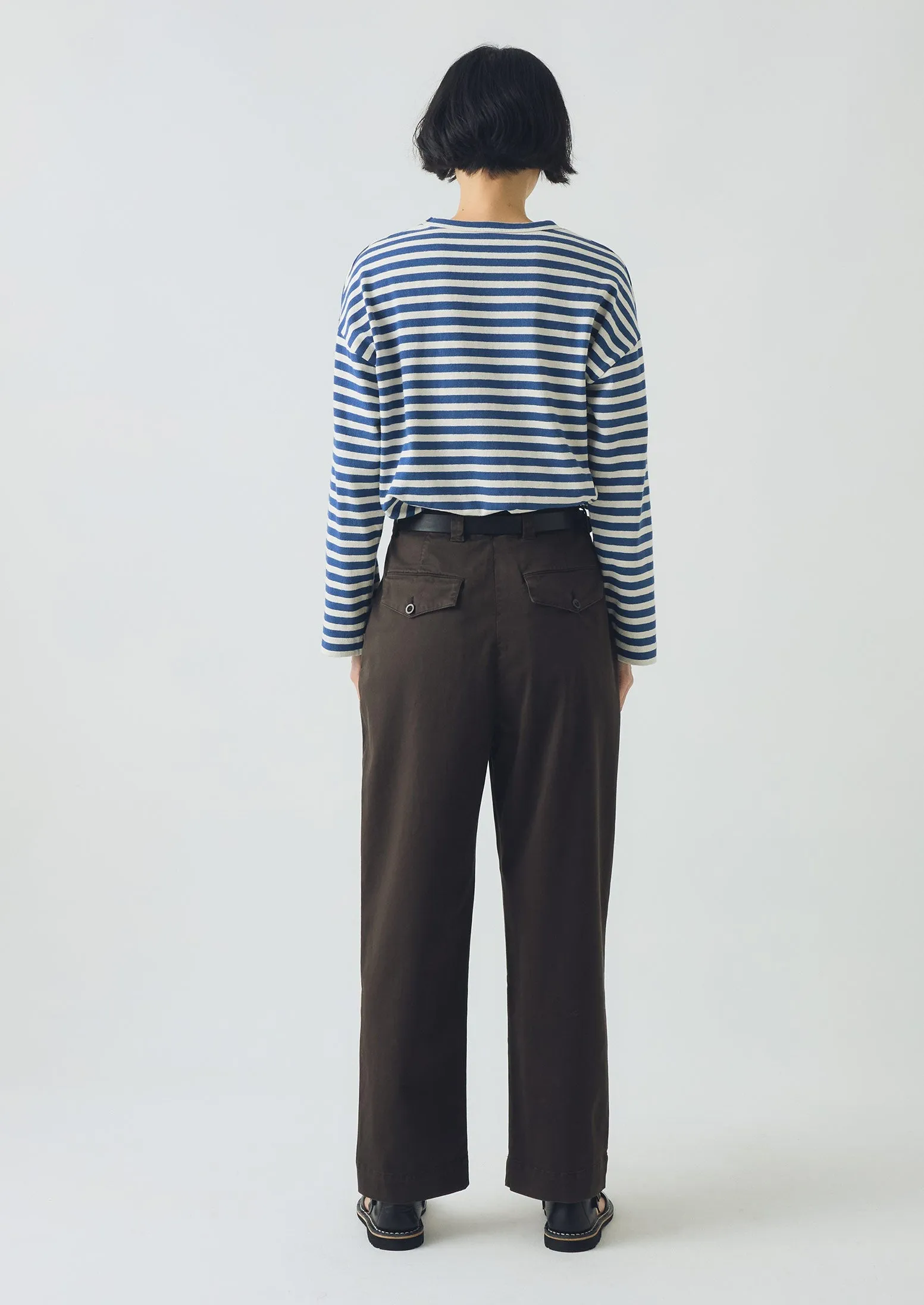 Cotton Pleat Front Trousers | Mocha Brown sold by TOAST product image thumbnail 5