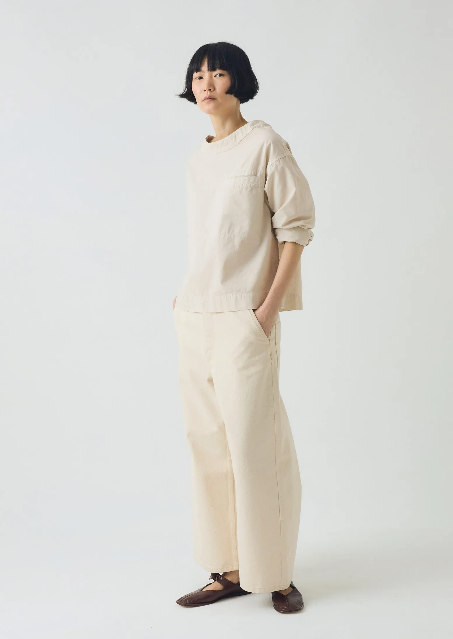 Cotton Linen Poplin Smock Top | Raw Linen sold by TOAST product image thumbnail 5