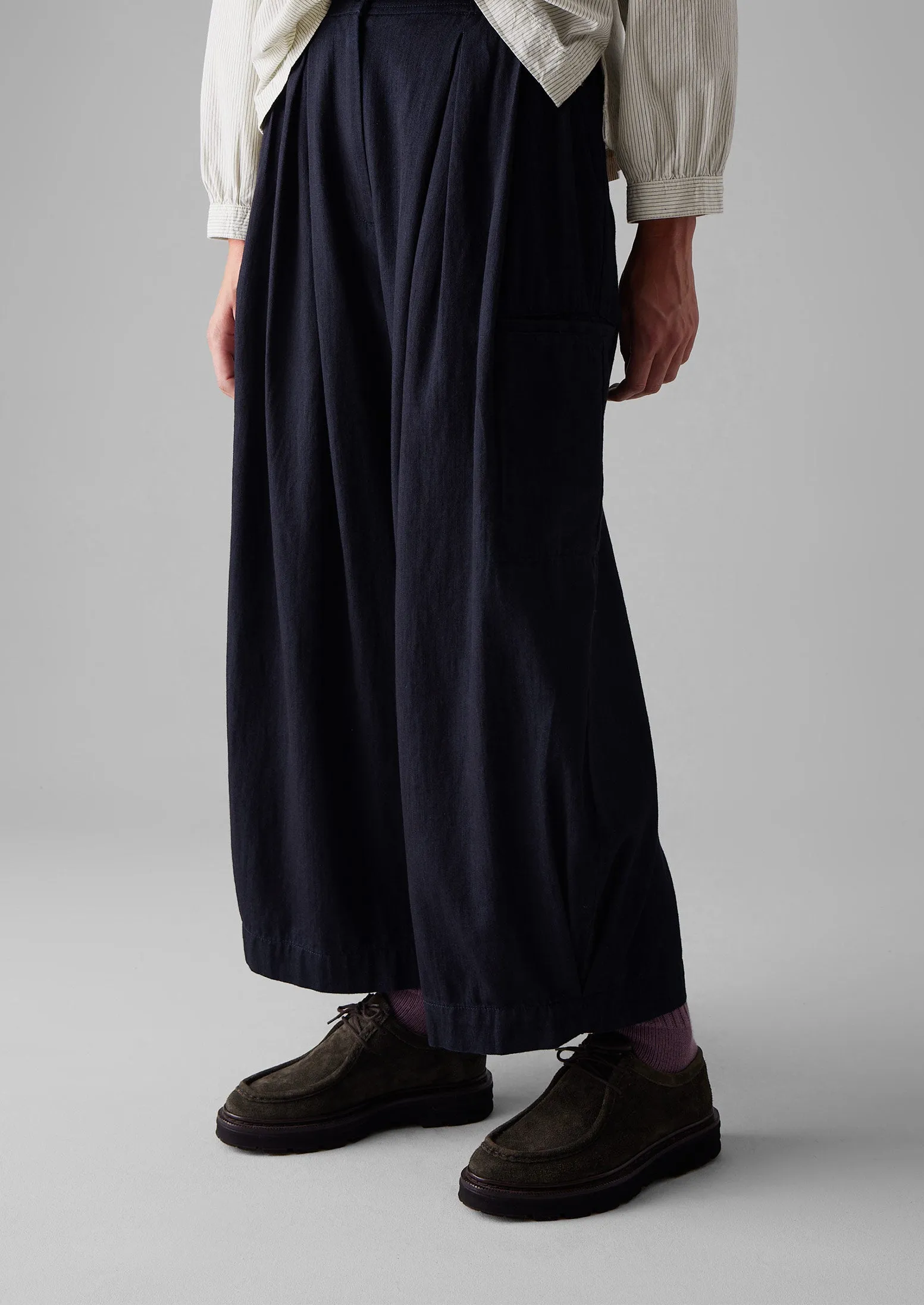 Indigo Twill Wide Leg Trousers | Indigo sold by TOAST product image thumbnail 2