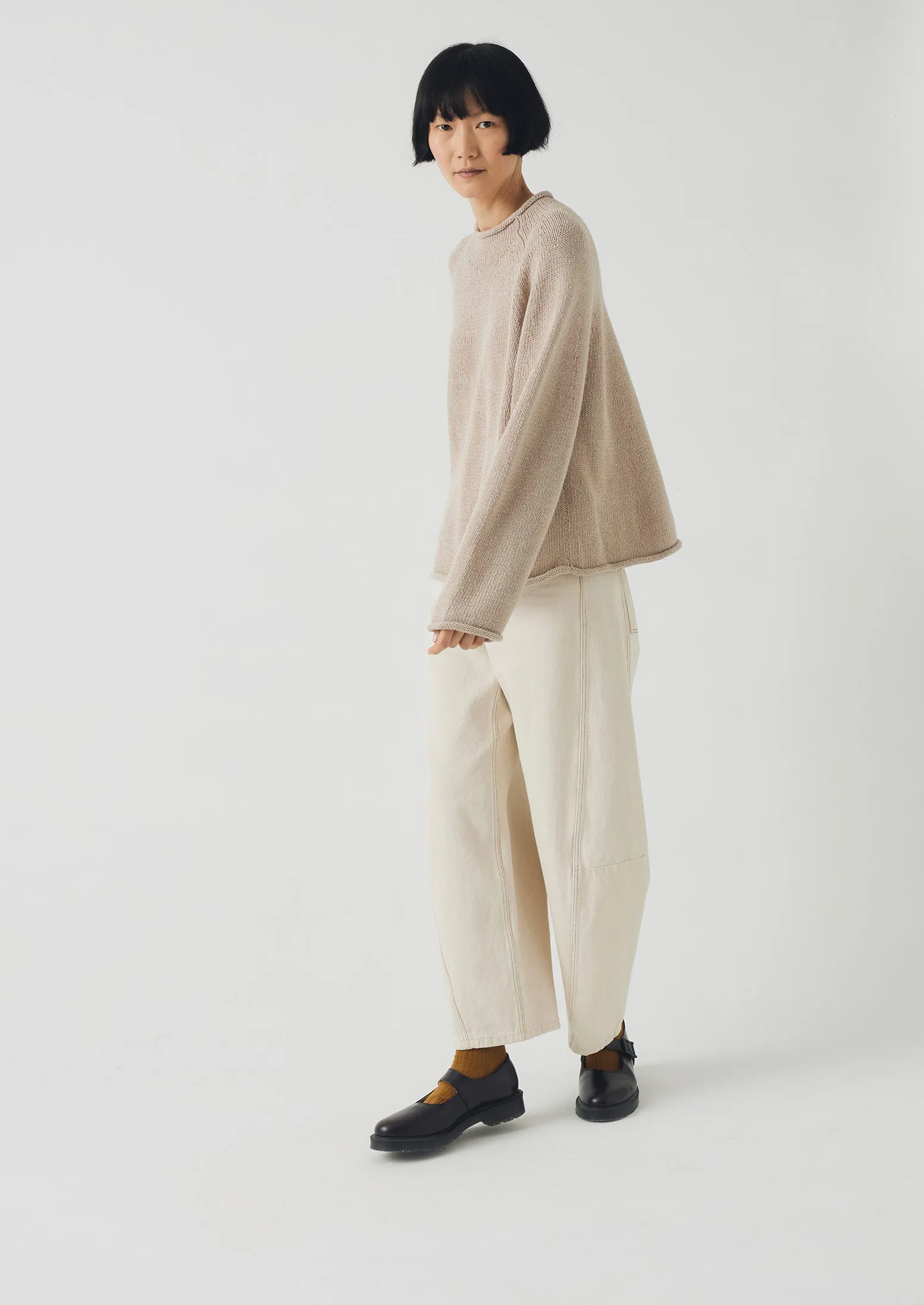Linen Cotton Easy Sweater | Parchment sold by TOAST product image thumbnail 4