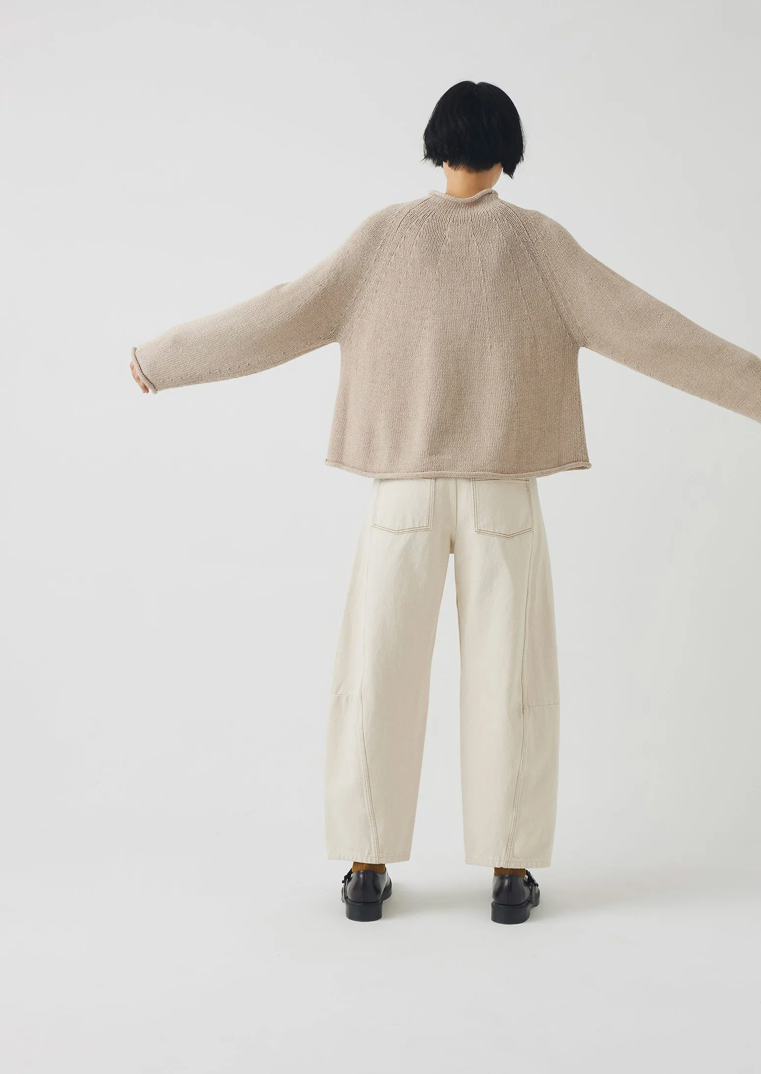 Linen Cotton Easy Sweater | Parchment sold by TOAST product image thumbnail 3