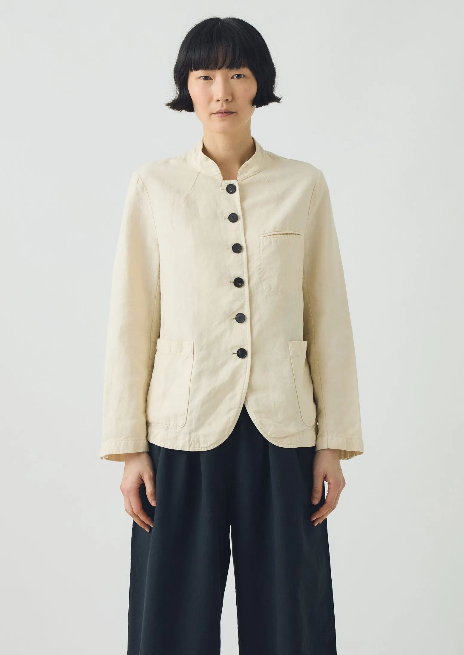Cotton Linen Neat Jacket | Parchment sold by TOAST product image thumbnail 5
