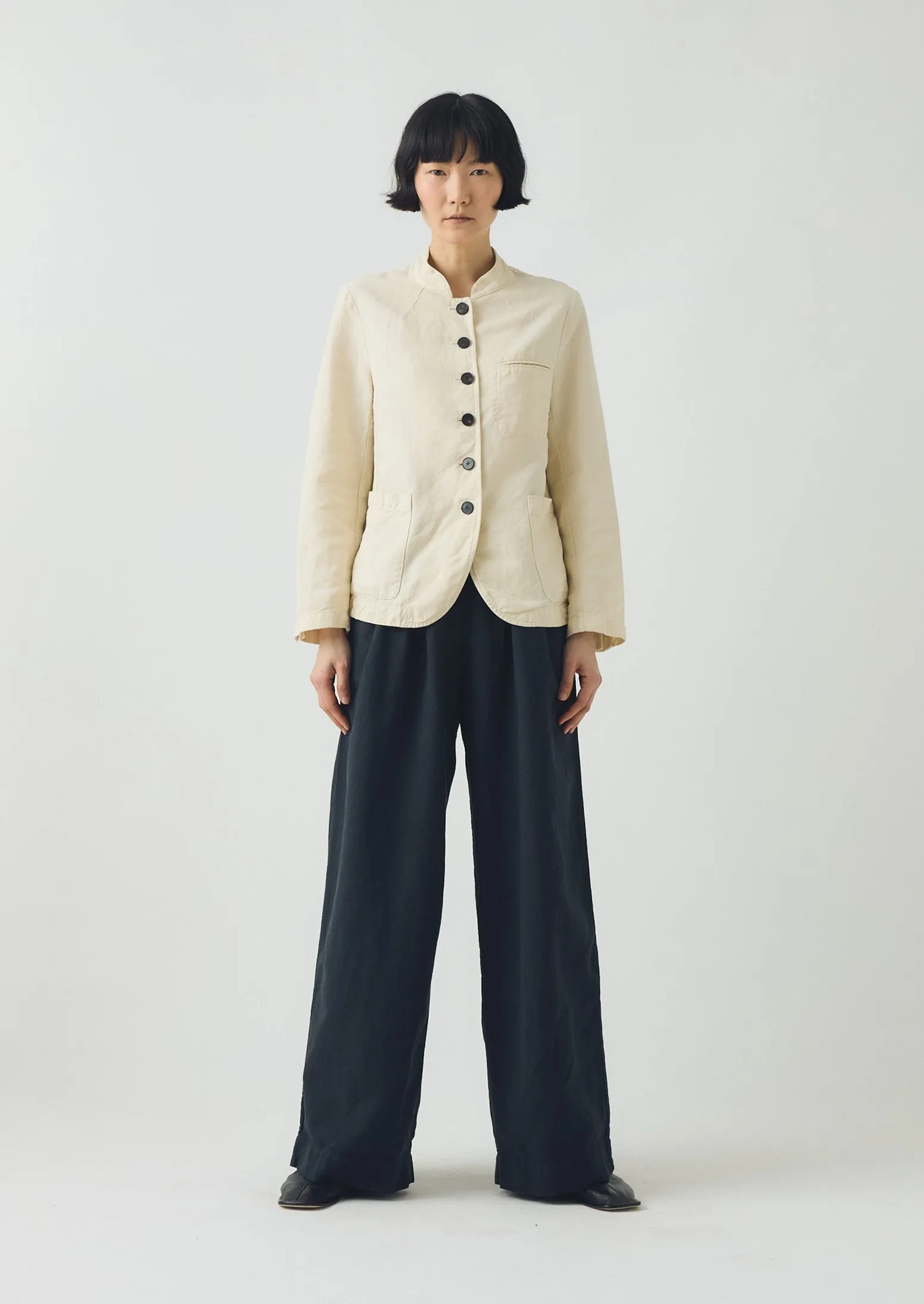 Cotton Linen Neat Jacket | Parchment sold by TOAST product image thumbnail 3