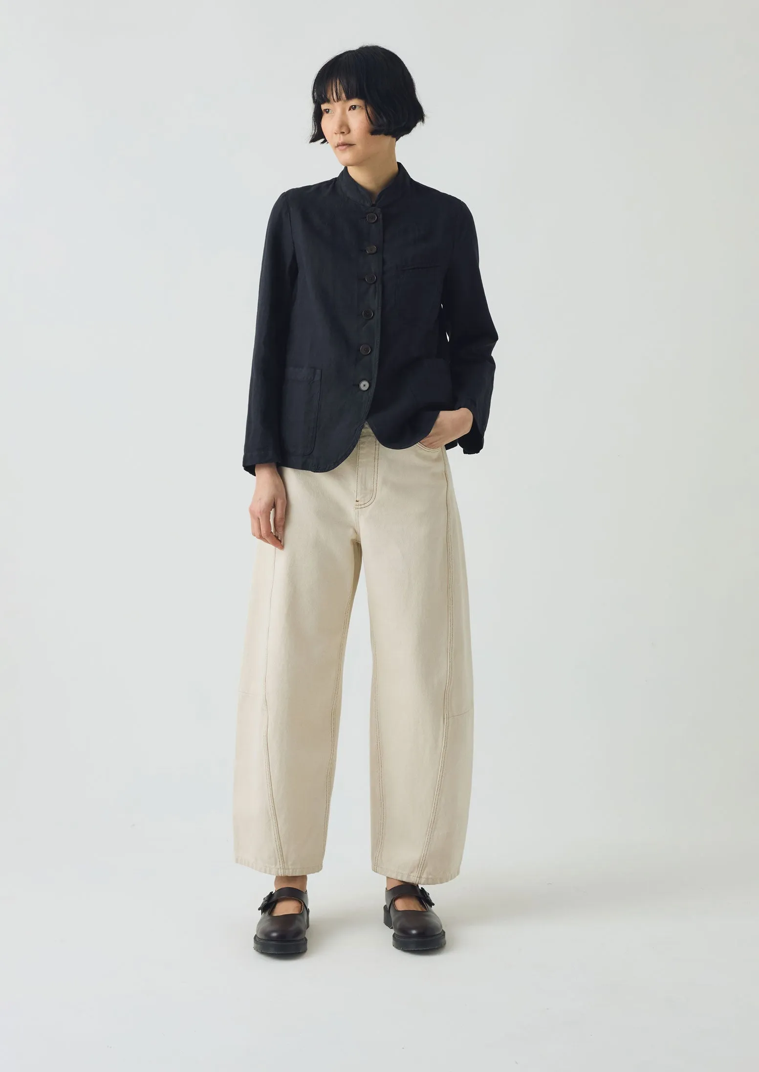 Cotton Linen Neat Jacket | Slate sold by TOAST product image thumbnail 5