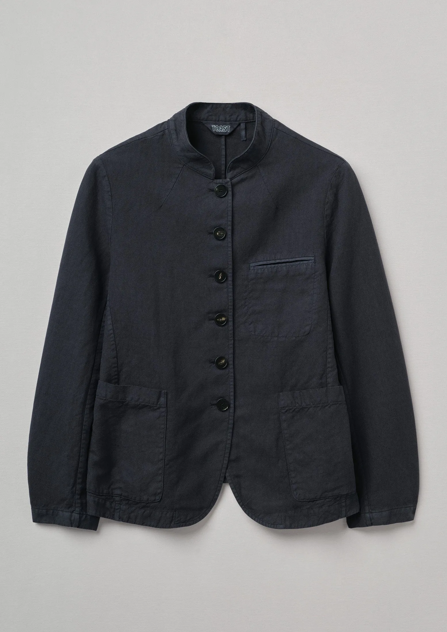 Cotton Linen Neat Jacket | Slate sold by TOAST