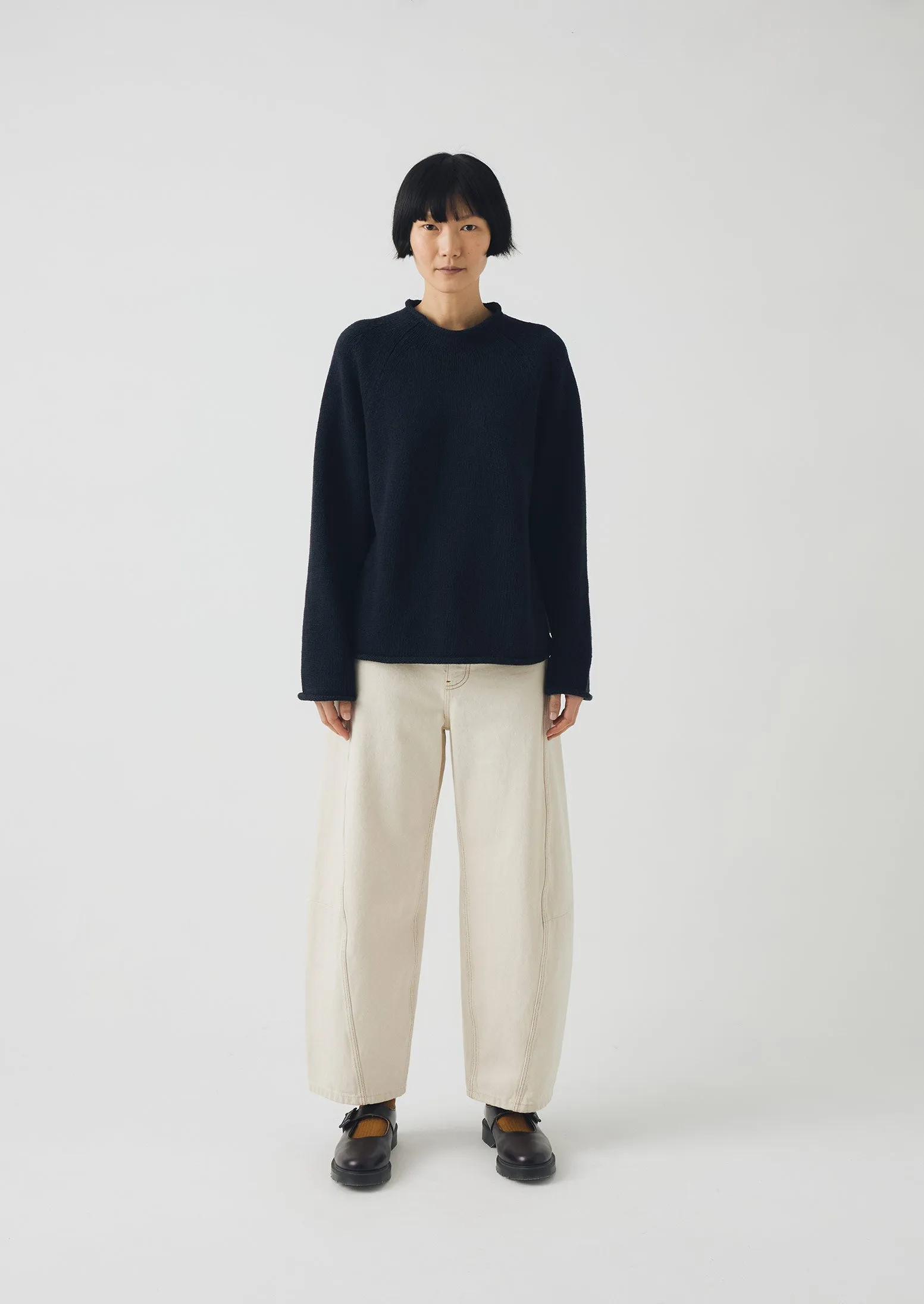 Linen Cotton Easy Sweater | Dark Navy sold by TOAST product image thumbnail 3