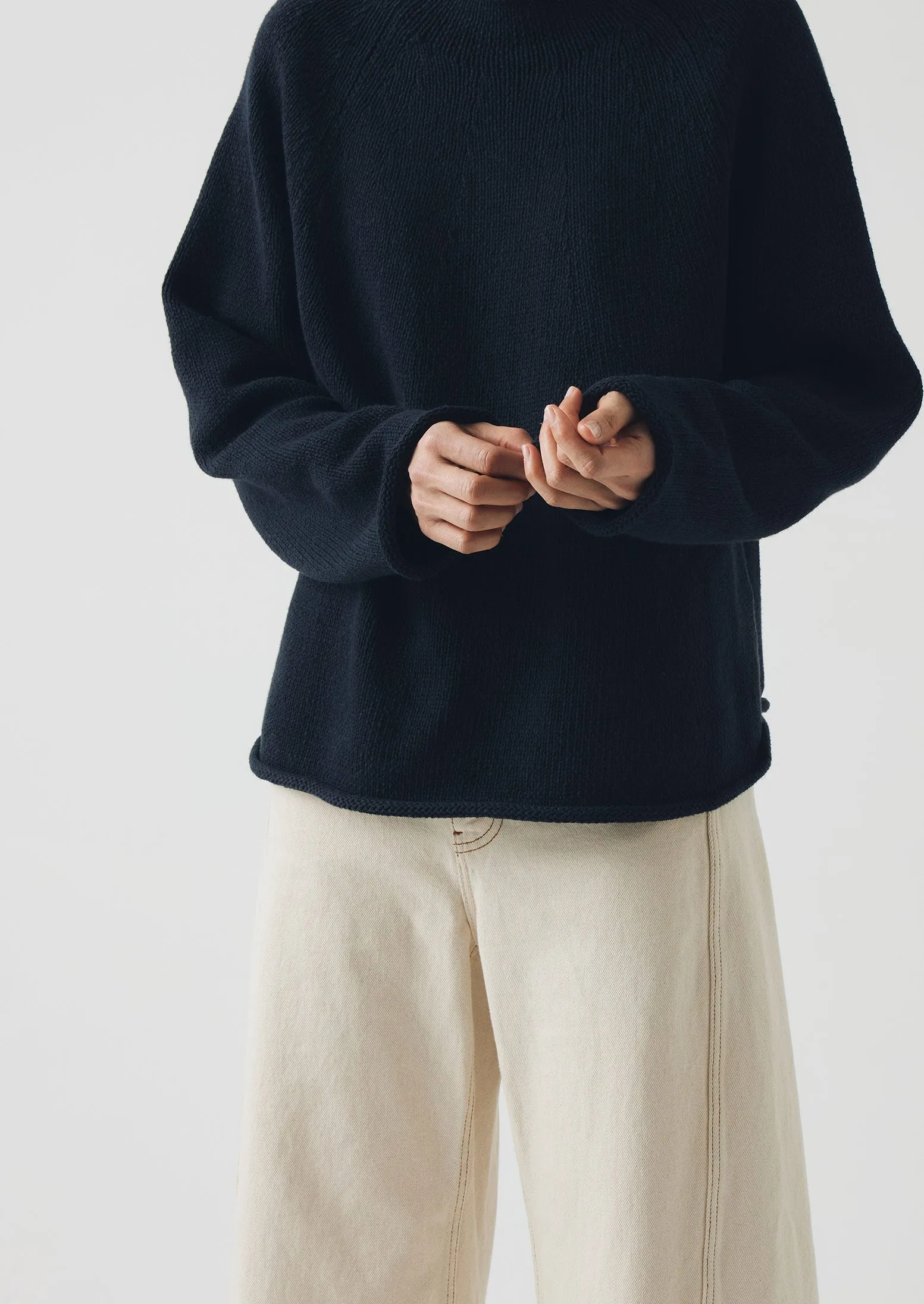 Linen Cotton Easy Sweater | Dark Navy sold by TOAST product image thumbnail 4