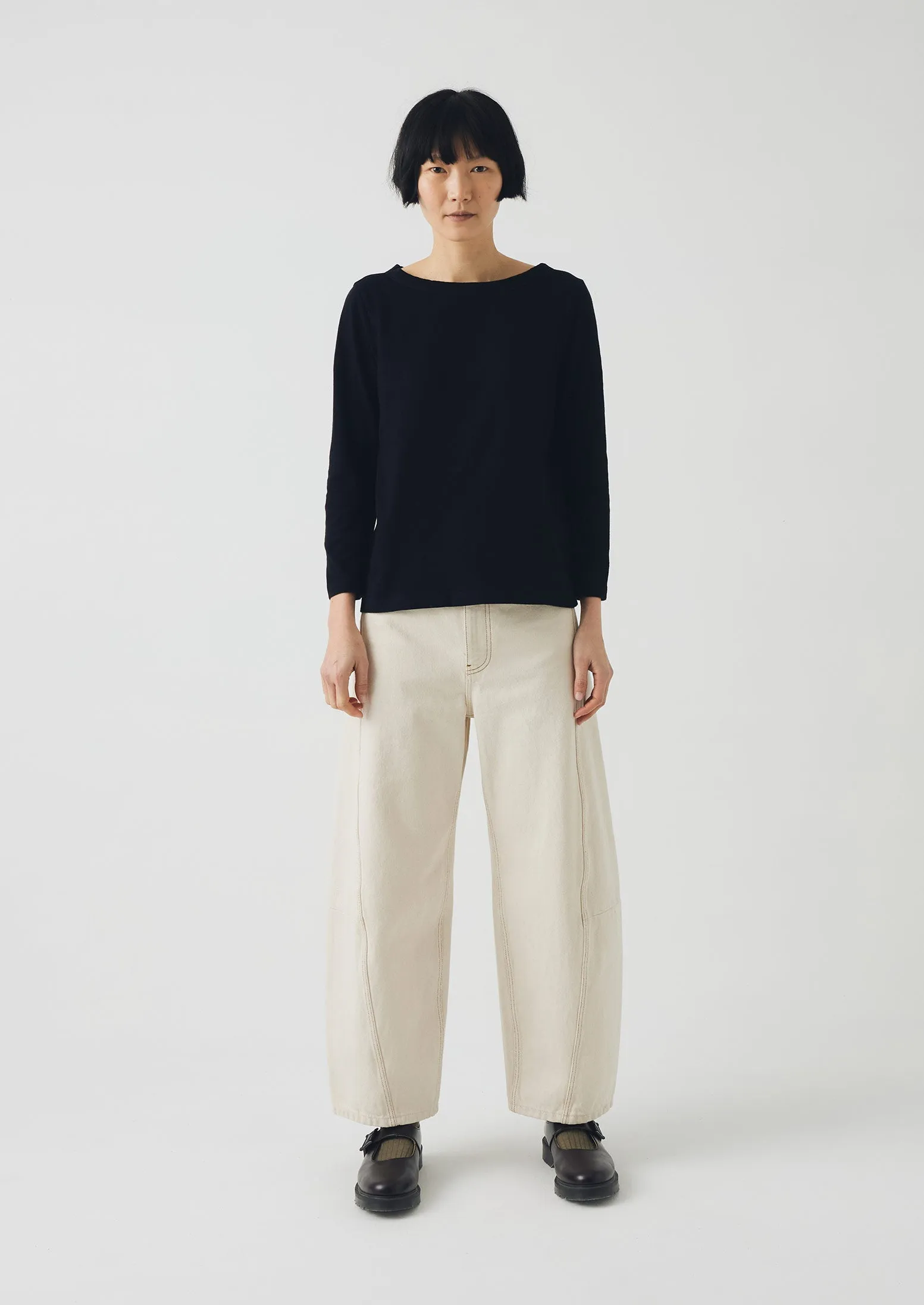 Lia Cotton Boat Neck Tee | Carbon Black sold by TOAST product image thumbnail 3