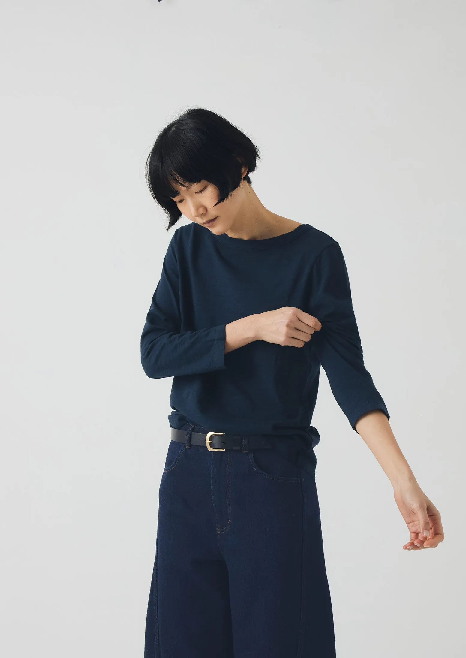 Lia Cotton Boat Neck Tee | Dark Navy sold by TOAST product image thumbnail 2