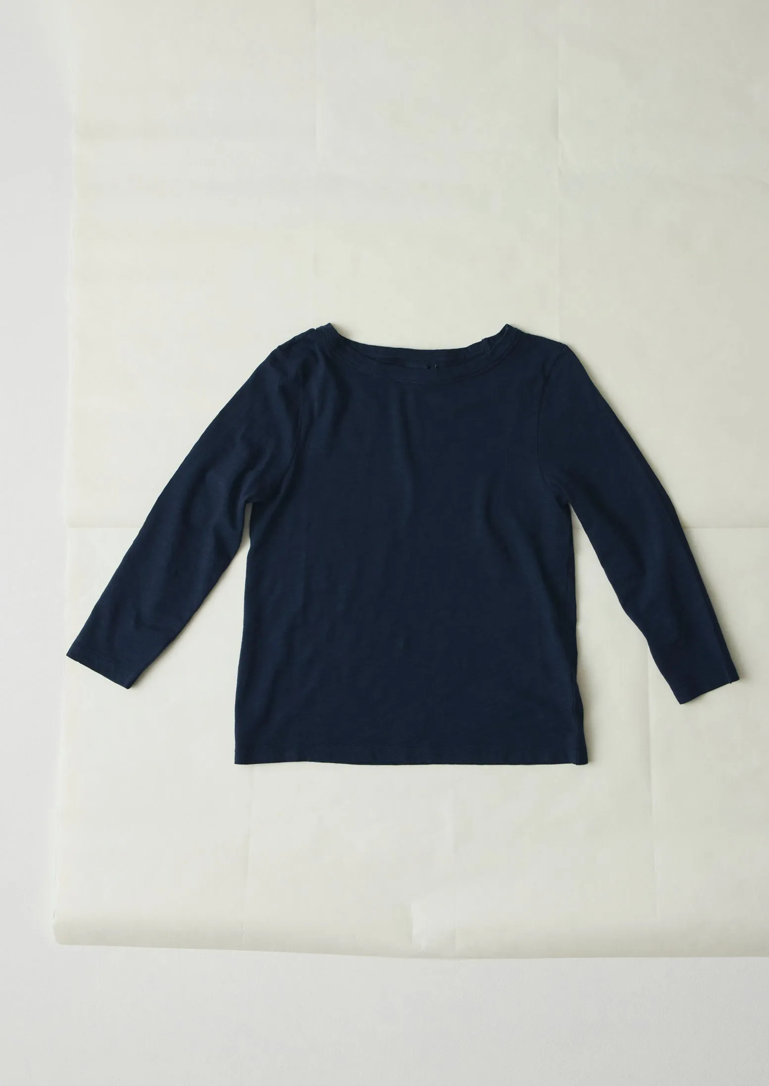 Lia Cotton Boat Neck Tee | Dark Navy sold by TOAST