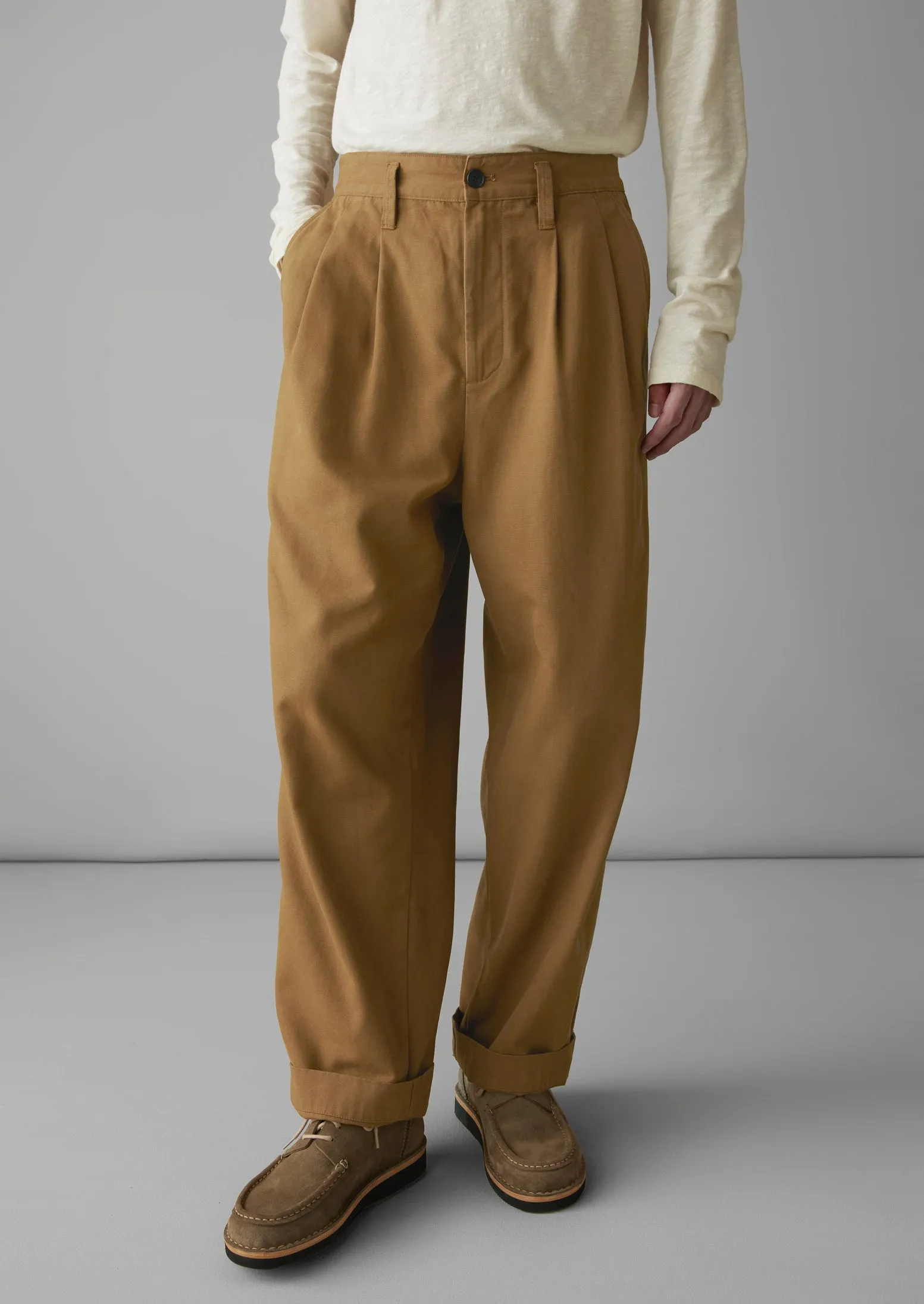 Bill Cotton Canvas Wide Leg Trousers | Acorn sold by TOAST product image thumbnail 3