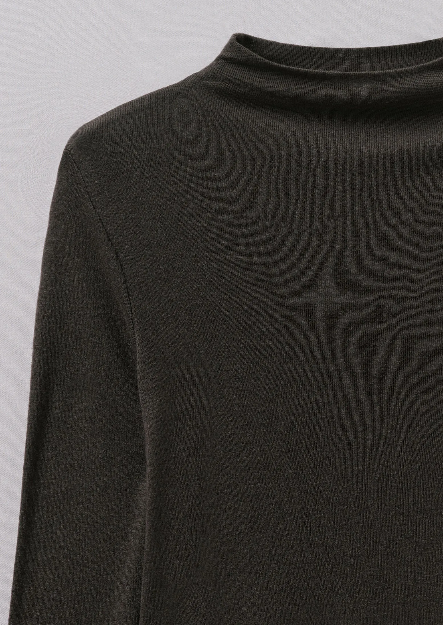 Aster High Neck Wool Lyocell Tee | Black Coffee sold by TOAST product image thumbnail 5