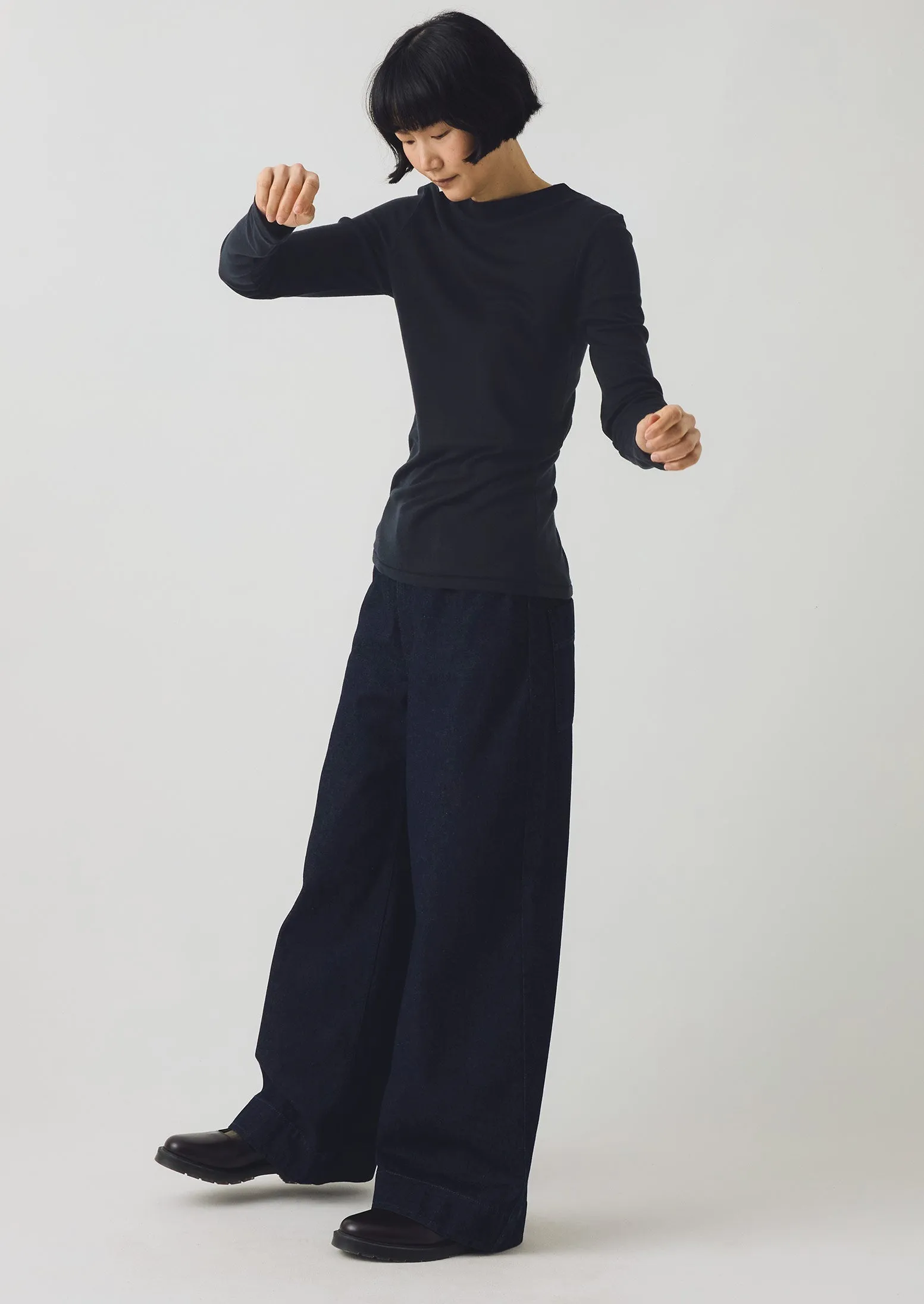 Aster High Neck Wool Lyocell Tee | Ink sold by TOAST product image thumbnail 5