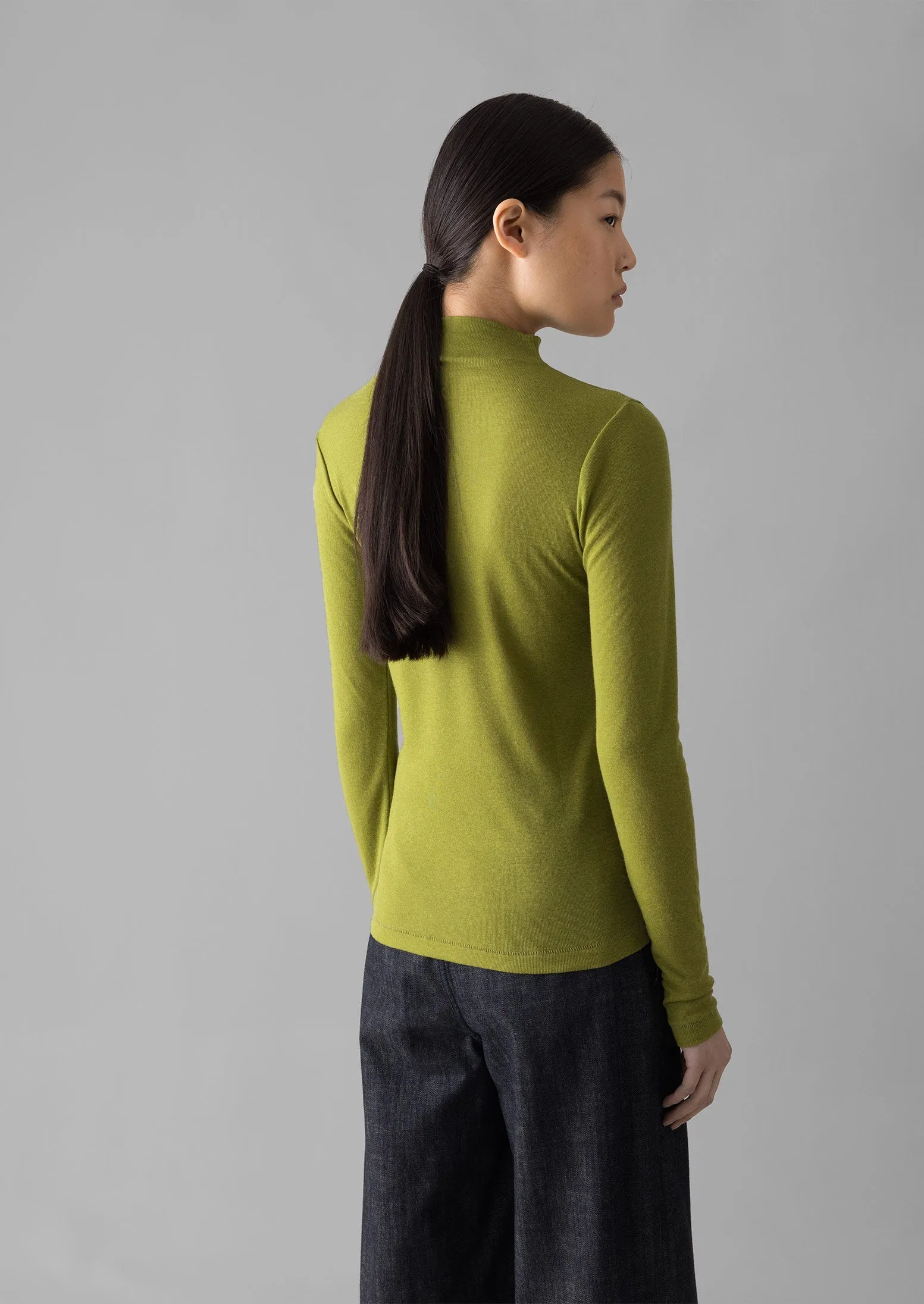 Aster High Neck Wool Lyocell Tee | Pea sold by TOAST product image thumbnail 2