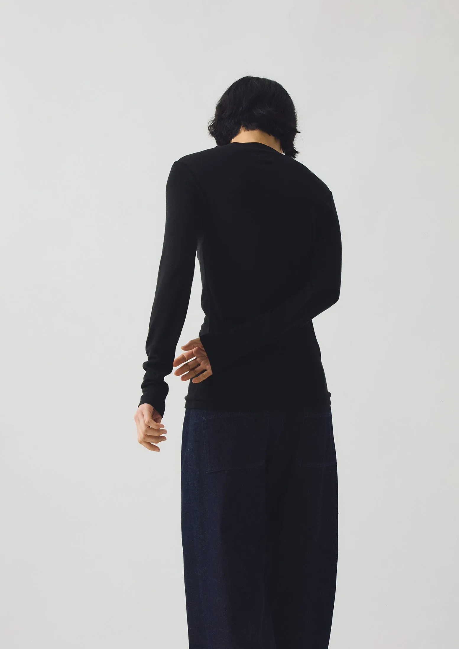 Aster High Neck Wool Lyocell Tee | Black sold by TOAST product image thumbnail 4